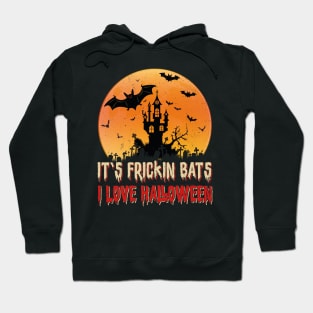 Its Frickin Bats |  Bats With Beige and Red Slimy Text Hoodie